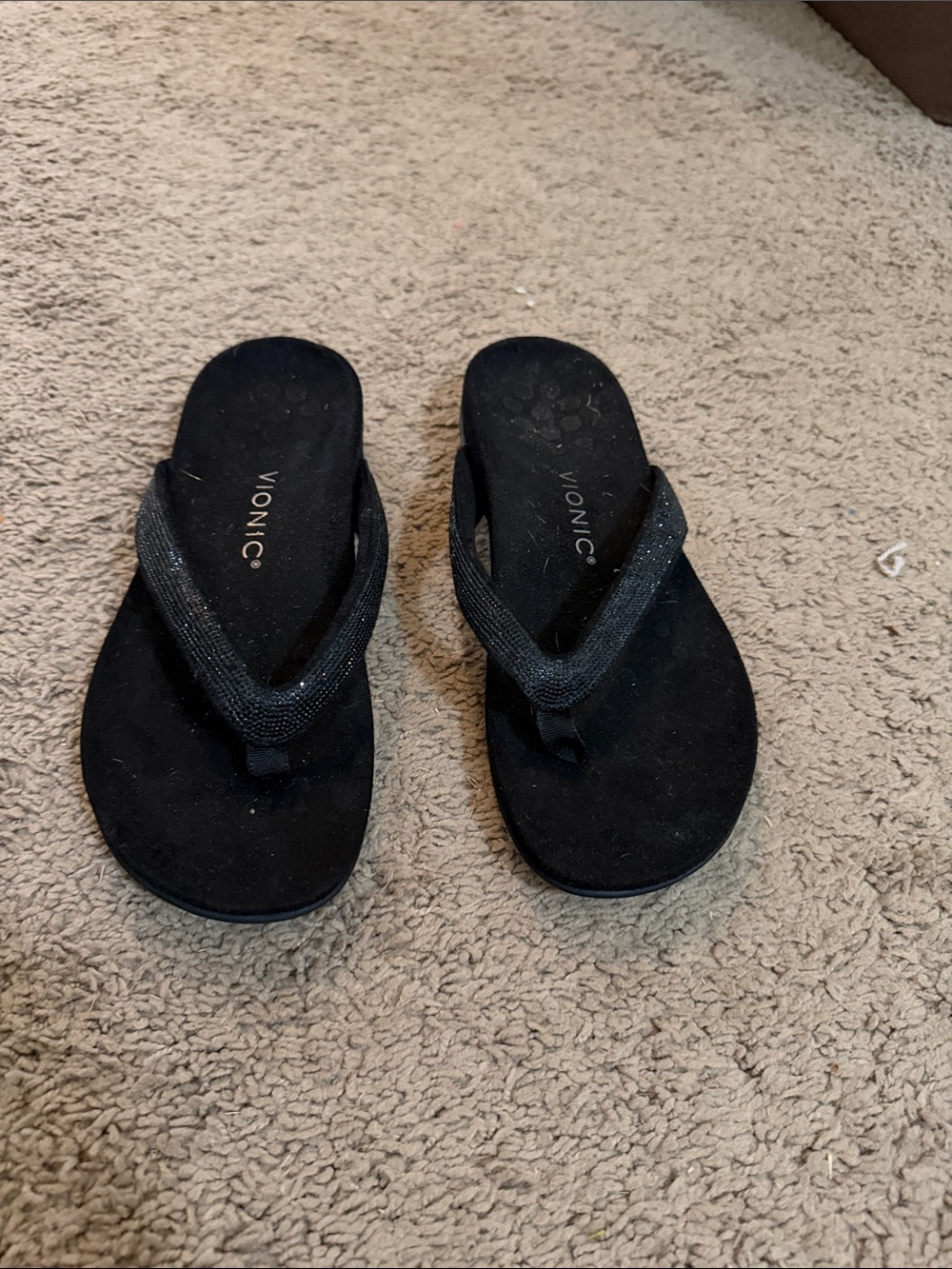 Vionic Black Sparkle Sandals
